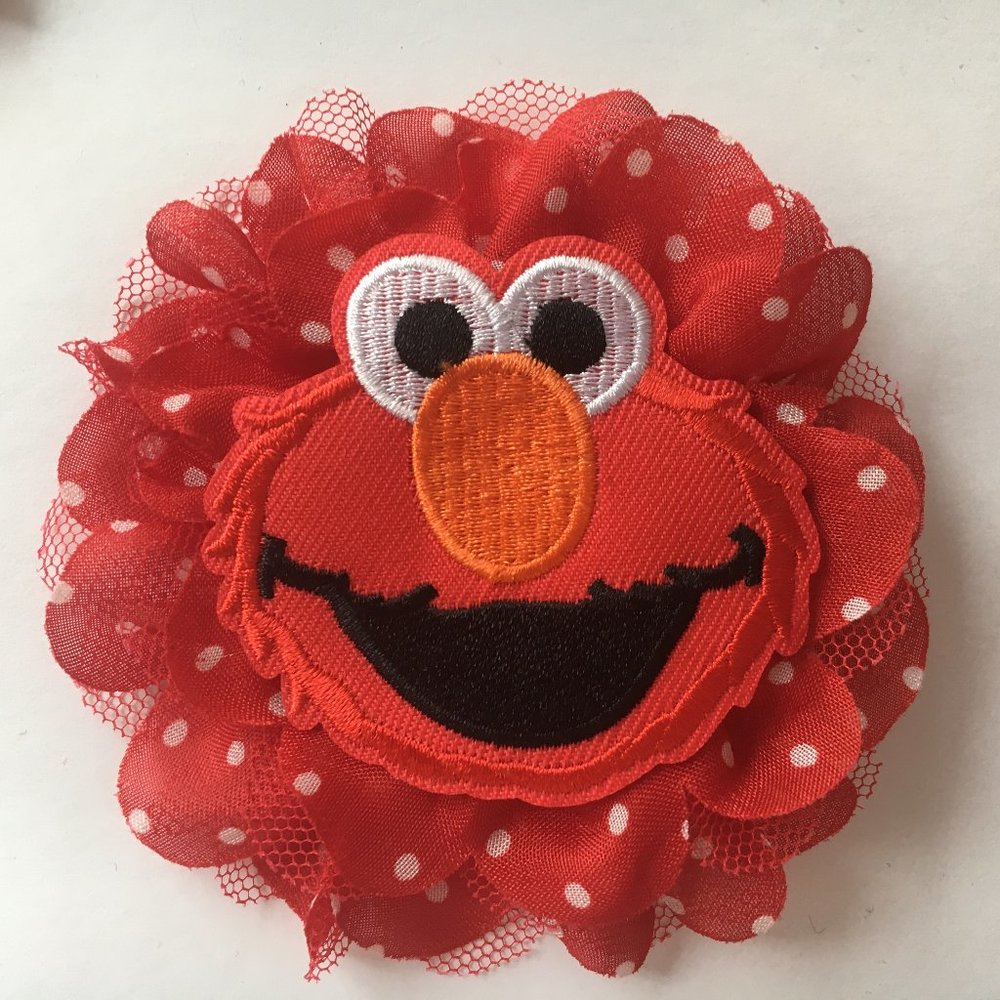 New Elmo Red polka dot hair clip